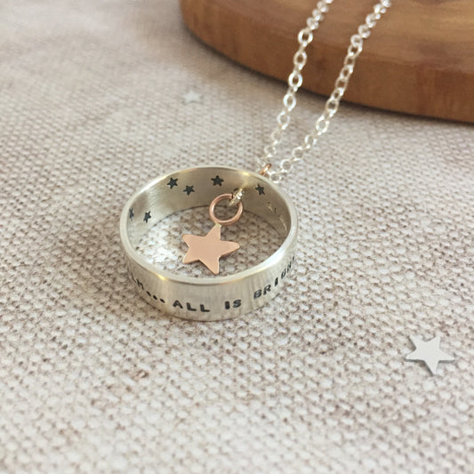 Personalised spinning star necklace