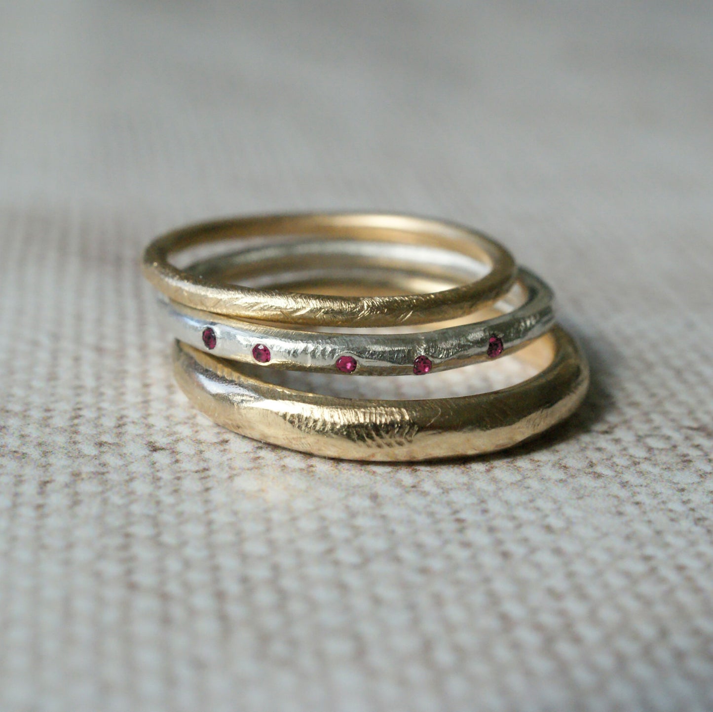 Skinny textured ring