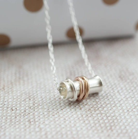 Sterling Silver Spinning Rings Necklace