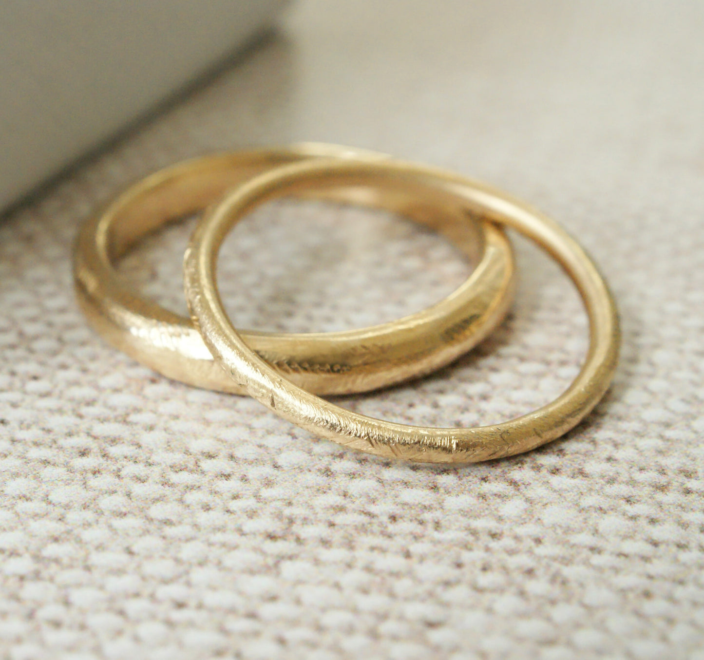 9ct gold organic textured ring