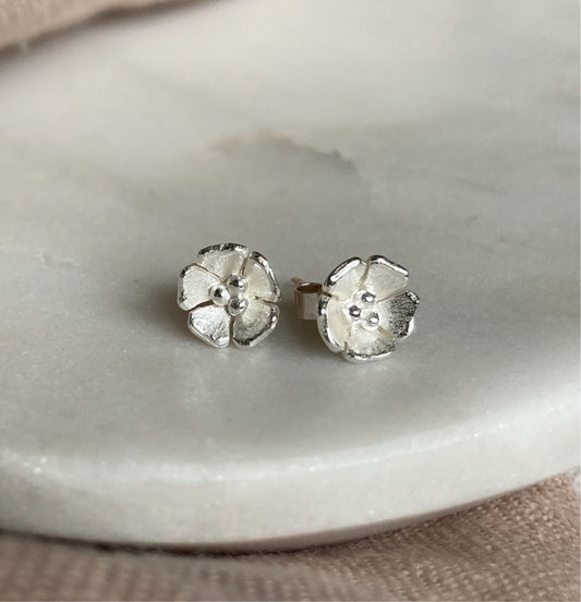 Sterling silver blossom earrings