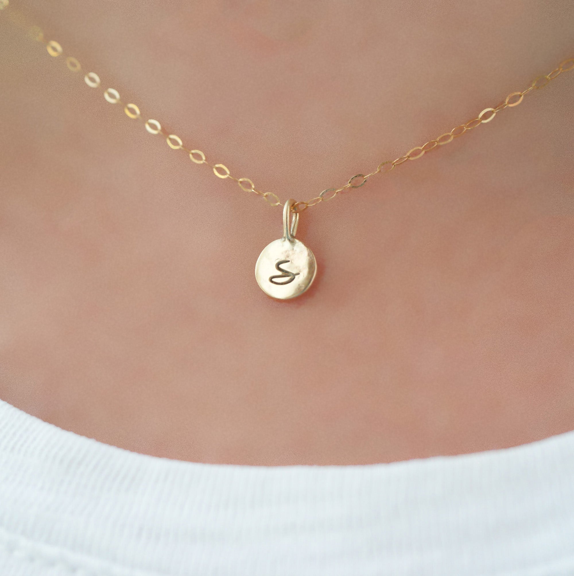9ct Tiny Initial Necklace (9ct Gold) - Lily Lane Jewellery