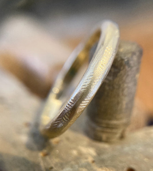 9ct gold organic textured ring